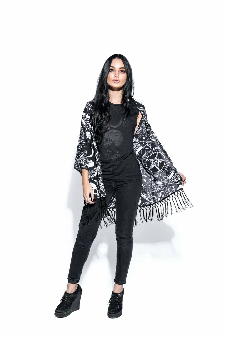 ACDC Baroque Print - Kimono Womens 5 ACDC Baroque Print - Kimono Womens