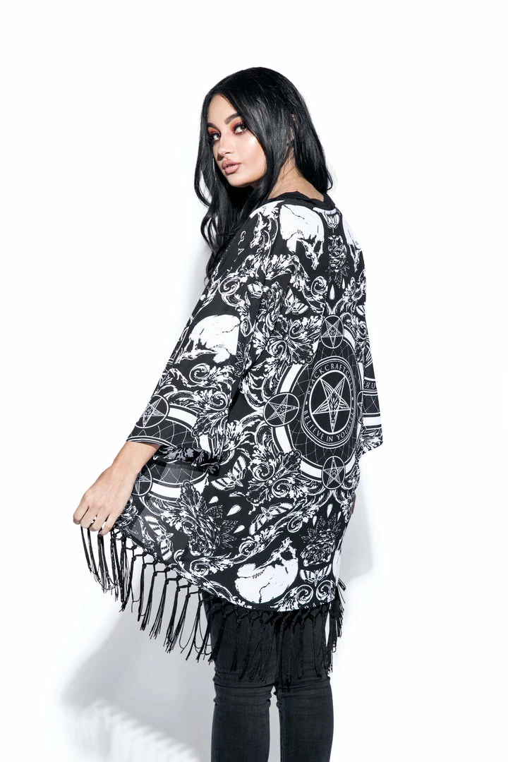 ACDC Baroque Print - Kimono Womens 6 ACDC Baroque Print - Kimono Womens