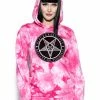 ACDC Believe In Yourself - Pink Tie Dye Hooded Pullover Mens