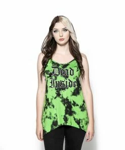 ACDC Dead Inside - Green Lightning Dye Tank Top Womens