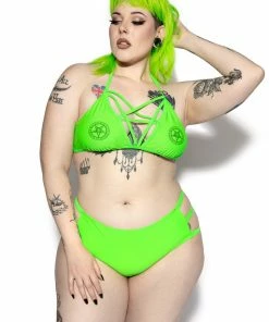 ACDC Green BCC Pentagram Top Womens