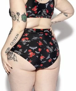 ACDC Womens BC Dark Floral High Waisted Bikini Bottom