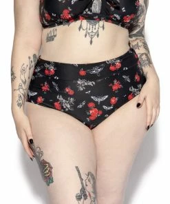 ACDC Womens BC Dark Floral High Waisted Bikini Bottom