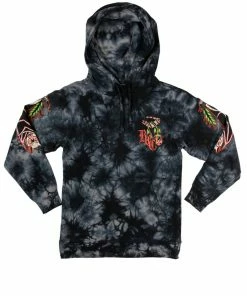 Blackcraft Cult Bats Roost - Black Tie Dye Hooded Pullover Mens