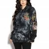 Blackcraft Cult Bats Roost - Black Tie Dye Hooded Pullover Mens