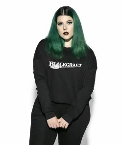 Blackcraft Cult Blackcraft Broom Logo - Women's Cropped Crewneck
