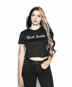 Blackcraft Cult Womens Dead Inside - Flowy Crop Tee