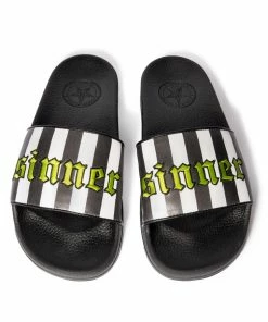 HK East Mens Beetle Striped Sinner - Premium Pool Slides