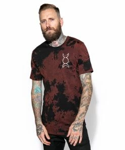Blackcraft Cult Triple Moon Bleach Wash- Unisex Tall Tee Mens