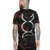 Blackcraft Cult Triple Moon Bleach Wash- Unisex Tall Tee Mens