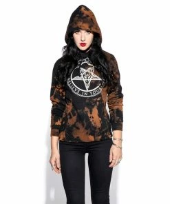 Blackcraft Cult Believe In Yourself - Bleach Wash Hooded Pullover Sweater Mens