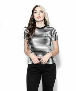 ACDC Womens Baphomet - Striped Women's Tee