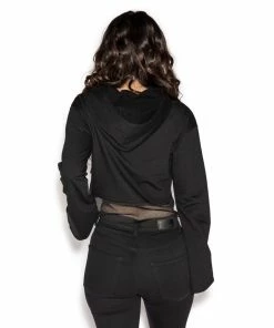 ACDC Nocturnal - Wide Sleeve Crop Hoodie Womens