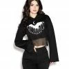 ACDC Nocturnal - Wide Sleeve Crop Hoodie Womens