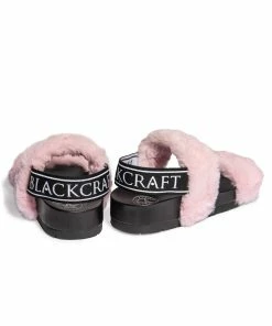 HK East Womens Esme - Pink Staple Faux Fur Slide