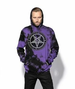 ACDC Believe In Yourself - Purple Lightning Dye Hooded Pullover Mens