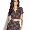 ACDC Womens BCC Goat Red Plaid - Zip Crop 2 ACDC Womens BCC Goat Red Plaid - Zip Crop