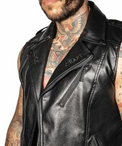 HK East Mens BCC Faux Leather Vest