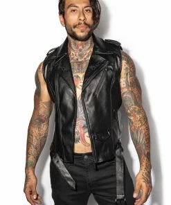 HK East Mens BCC Faux Leather Vest