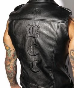 HK East Mens BCC Faux Leather Vest