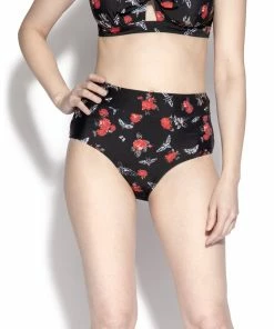 ACDC Womens BC Dark Floral High Waisted Bikini Bottom