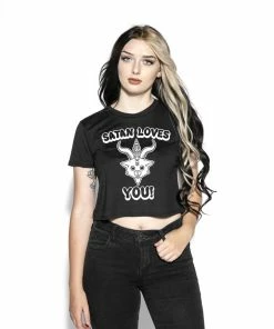 Blackcraft Cult Womens Cuz Jesus Doesn't - Flowy Crop Tee
