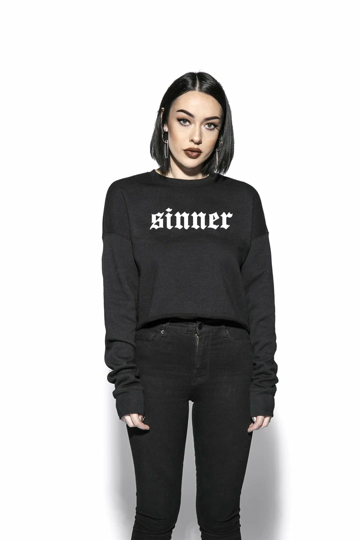 Blackcraft Cult Womens Sinner - Women's Cropped Crewneck 3 Blackcraft Cult Womens Sinner - Women's Cropped Crewneck