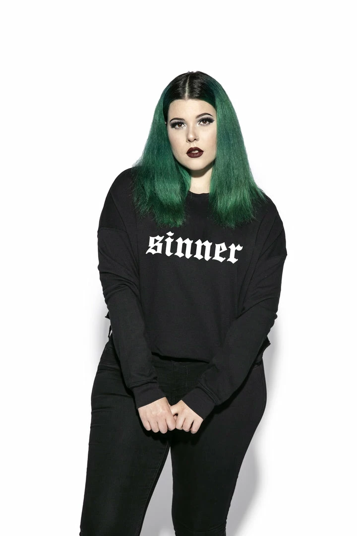 Blackcraft Cult Womens Sinner - Women's Cropped Crewneck 4 Blackcraft Cult Womens Sinner - Women's Cropped Crewneck