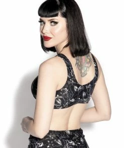 ACDC Tropic Gothic Tie Front Bikini Top Womens