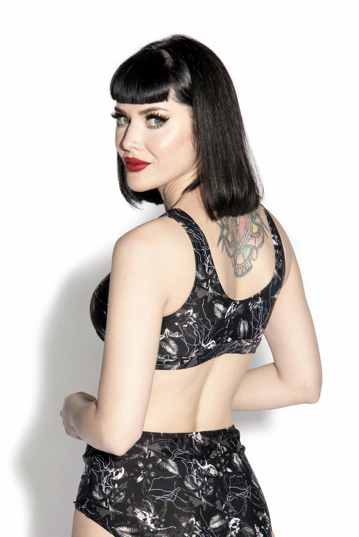 ACDC Tropic Gothic Tie Front Bikini Top Womens 4 ACDC Tropic Gothic Tie Front Bikini Top Womens