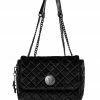IDS Bags / Wallets Black Velvet - Quilted Flap Satchel