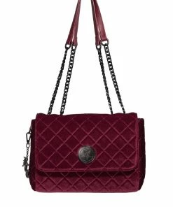 Blackcraft Cult Sales Halloween🎃 Shop 36 IDS Oxblood Velvet - Quilted Flap Satchel