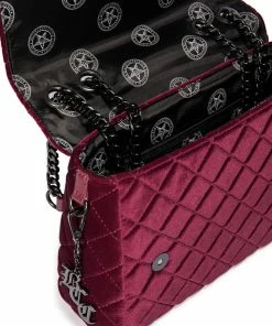 IDS Oxblood Velvet - Quilted Flap Satchel